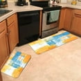 thumbnail image 4 of Teal and Orange Kitchen Rugs and Mats Abstract Art Painting Kitchen Mat for Floor Non Skid Washable 2 Pieces 17X48+17X24 Inches, 4 of 6
