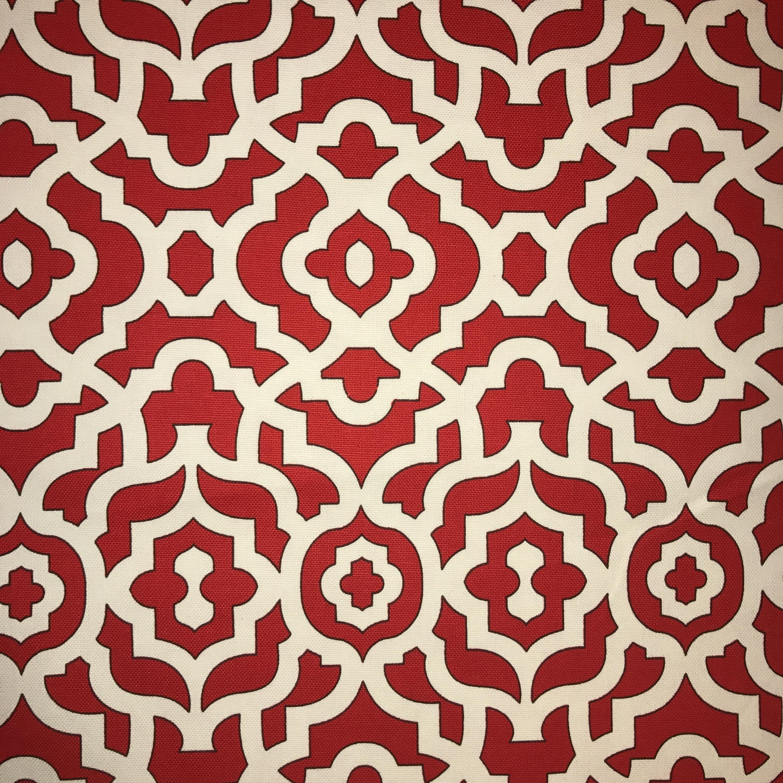 Waverly Inspirations Cotton Duck 100 Lattice Red Fabric 54" Wide