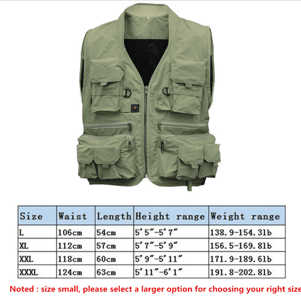 Redcolourful Men Multi Pocket Fishing Vest Breathable Quick Dry Sleeveless Jacket For Outdoor Sports Color:green Size:xxxl Green Xxxl