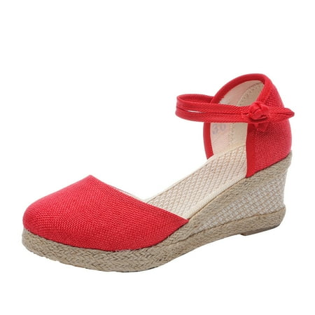 

ZMHEGW Women Sandals Wedge Low Heel Roman Fashion Elastic Strap Carved Breathable Shoes Thick Soled Wedges Casual Sandals