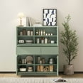 thumbnail image 4 of S-HOME Modern Wooden Storage Cabinet with 4 Doors and 2 Drawers, White, Pale Green, 4 of 5