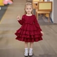thumbnail image 2 of REDARER Girls Party Dress, Tiered Layered Gown with Ruffle Hem for Autumn Celebrations, Elegant Flowy Princess Dress,Size:3-4 Years, 2 of 8