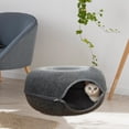 thumbnail image 2 of Cama túnel para gatos, cueva, juguetes de Premium, gatito, semicerrado, jugando al escondite, persiguiendo con cremallera, casa cálida para , Gris Profundo 60cm, 2 of 8
