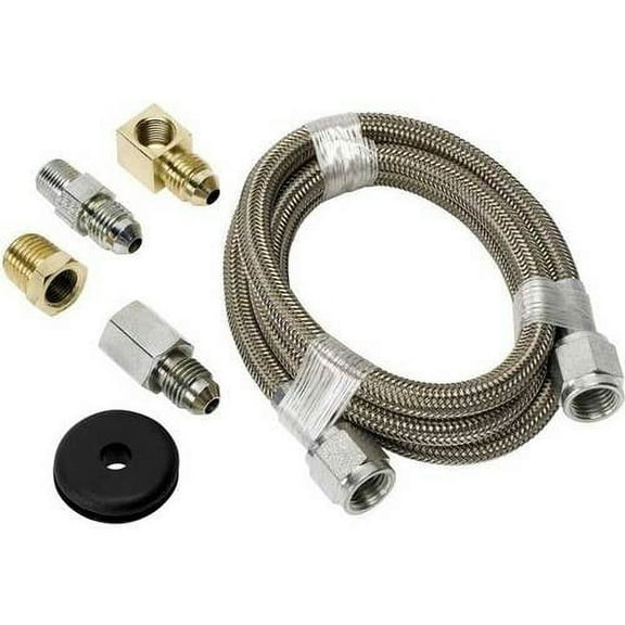 AUTO METER 3227 3FTBRAIDED STAINLESS STEEL LINE, #4
