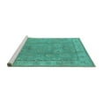 thumbnail image 2 of Ahgly Company Machine Washable Indoor Square Oriental Turquoise Blue Traditional Area Rugs, 3' Square, 2 of 4