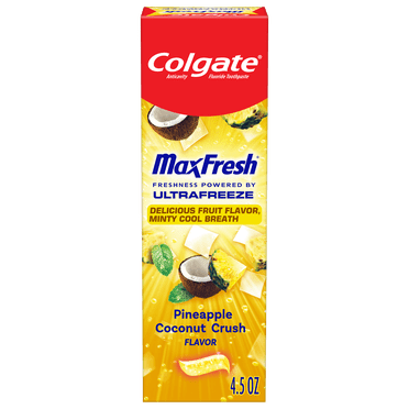 Colgate Max Fresh Anticavity Fluoride Toothpaste, Pineapple Coconut Crush with Mint, 4.5 Oz