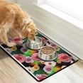 thumbnail image 2 of Bright Colorful Dog Feeding Mat - Romantic Floral, Waterproof Pet Bowl Mat, 2 of 5