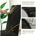 thumbnail image 3 of Black Gold Marble Giltter Dining Room Chair Covers Gold Line Stretch Chair Slipcovers Removable Super Fit Kitchen Seat Protector for Wedding Party Hotel Ceremony 4pcs, 3 of 6