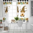 thumbnail image 5 of Spring Bee Gnomes Blackout Curtains for Bedroom/Living Room, Sunflowers Black Checkered Thermal Insulated Kitchen Drapes with Grommets, Light Blocking Window Treatment, 2 Panels 52" x 63", 5 of 7