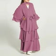 thumbnail image 2 of PINQI Casual Dress for Toddler Girls Dress Children Girls Chiffon Dress Cardigan Abaya Hijab Dress with Belt Dubai Elegant Dress Prayer Party Gift, 2 of 5