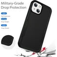 thumbnail image 4 of Designed for iPhone 14 Plus Heavy Duty Case, Protection Shockproof Dropproof Dustproof Anti-Scratch Phone Case Cover for iPhone 14 Plus Heavy Duty Case, Black, 4 of 6