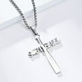 thumbnail image 3 of PAMTIER Unisex Stainless Steel Hip Hop Hollow Sport Baseball Engravd Letter SOFTBALL Cross Pendant Amulet Crucifix Necklace Silver Free Chain, 3 of 6