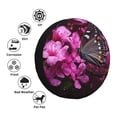thumbnail image 4 of Naloa Pink Blossoms Butterfly PVC Leather Spare Tire Wheel Cover Spare Tire Cover, for Car Truck SUV Camper Trailer Universal Fit(14-17in)-, 4 of 6