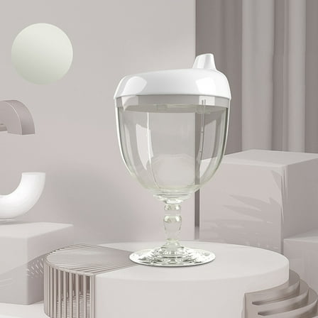 MUSEYA Toddler Cups for Milk Sippy Cup White PC 1Pack for Easy to Grip Travel