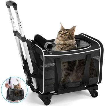 WFUN Pet Carrier with Wheels for Small Medium Dogs & Cats Travel Flight Camping Outdoor