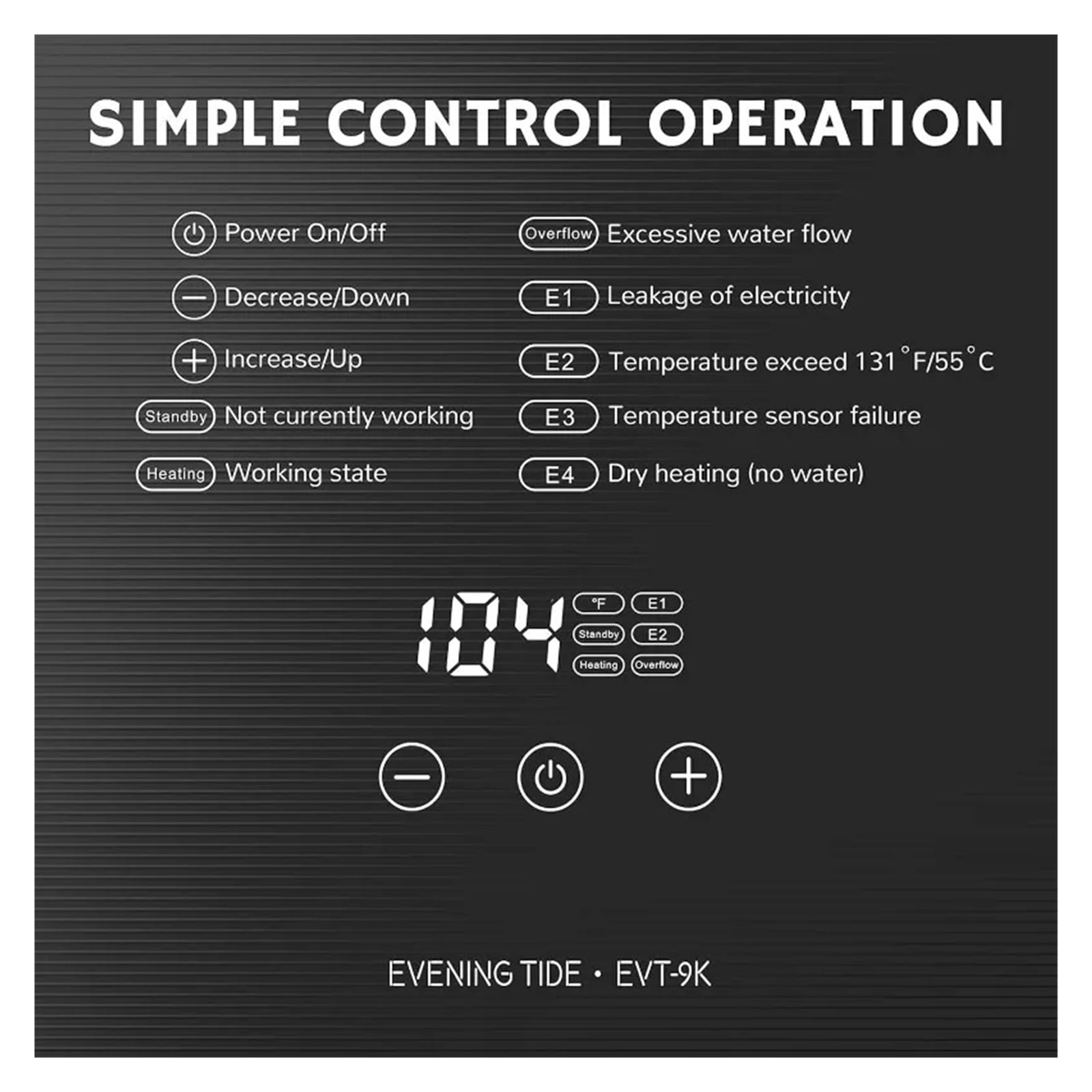 Electric Tankless Water Heater, Endless On-Demand Hot Water - Self Modulates To Save Energy Use - For Sink And Faucett ,Safety Protections