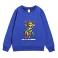 thumbnail image 3 of Girls Sweatshirt Childrens Reindeer Snowflake Crew Neck Long Sleeve Hoodless Top Blue 5-6 Years, 3 of 4