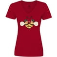 thumbnail image 3 of Inktastic Valentine's Day Bumble Bees Women's V-Neck T-Shirt, 3 of 5