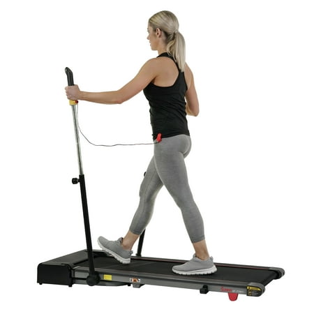 Sunny Health & Fitness Flat Folding Treadmill Trekpad w/Arm Exercisers for Under Desk, Home Exercise, Slim Space Saving, SF-T7971