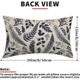 thumbnail image 4 of Navy Blue Leaf Plant Lumbar Pillow Covers 12X20 Inch Set of 2 Tropical Fern Herbs Botanical Leaves Floral Decorative Pillow Cases Vintage Cushion Case Farmhouse Home Decor for Couch Sofa Outdoor, 4 of 6