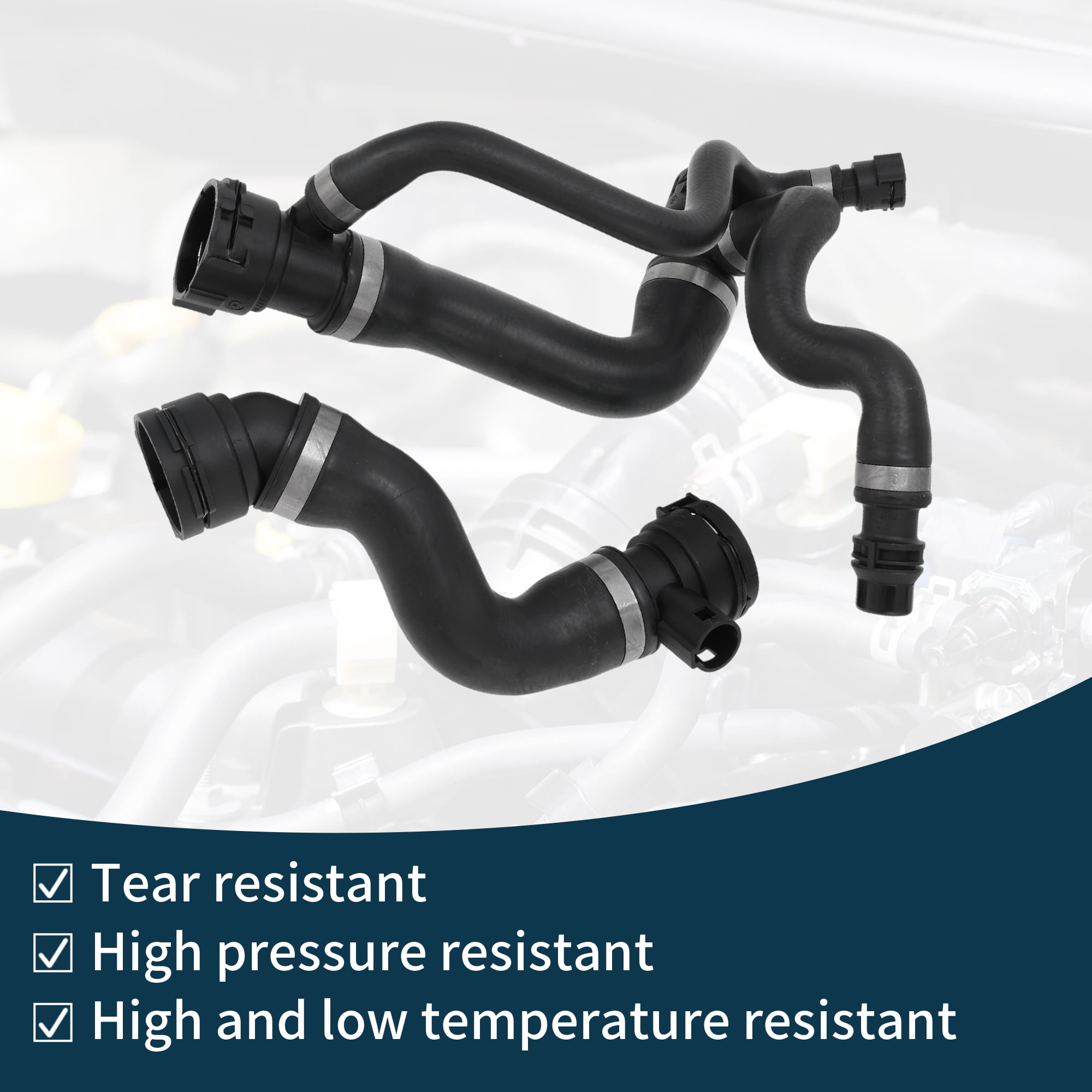 Unique Bargains 2pcs Radiator Coolant Hose for BMW 525i 2006-2007