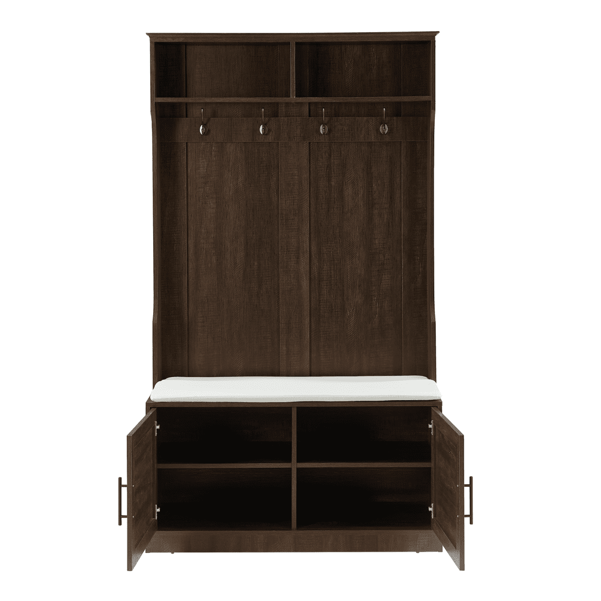 Wood Coat Rack, Storage Shoe Cabinet with Clothes Hook & Sponge Pad Product, Multiple Storage Racks Bedroom Porch Wardrobe Storage Rack, Dark Color