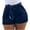 Dark Blue, variant on Staron Summer Denim Shorts for Women Casual Stretch Washed Elastic High Waist Loose Fit Plus Size Shorts, Black 4XL