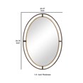 thumbnail image 5 of Benjara BM239289 Sleek Open Double Metal Frame Oval Mirror, Rustic Bronze, 5 of 5