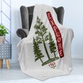 thumbnail image 4 of Explore Soft Flannel Fleece Throw Blanket, Coniferous Tree Silhouettes Sketch Arrangement Vintage Graphic, Cozy Plush for Indoor and Outdoor Use, 70" x 90", Ruby Forest Green, by Ambesonne, 4 of 5