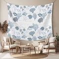 thumbnail image 2 of Coastal Blue Tapestry for Bedroom Wall Hanging Tapestry, Retro Ocean Coral Shell Starfish Seahorse Ceiling Backdrop Tapestries Poster Blanket Wall Decor for Teens Room Living Room Dorm 59" x 90", 2 of 8