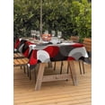 thumbnail image 3 of Outdoor Tablecloth with Umbrella Hole for Patio/Picnic/Party/Camping, Red Grey Abstract Waterproof Table Cloth Rectangle Table Cover Washable, Modern Geometric Ombre Artwork (54"x 80"), 3 of 8