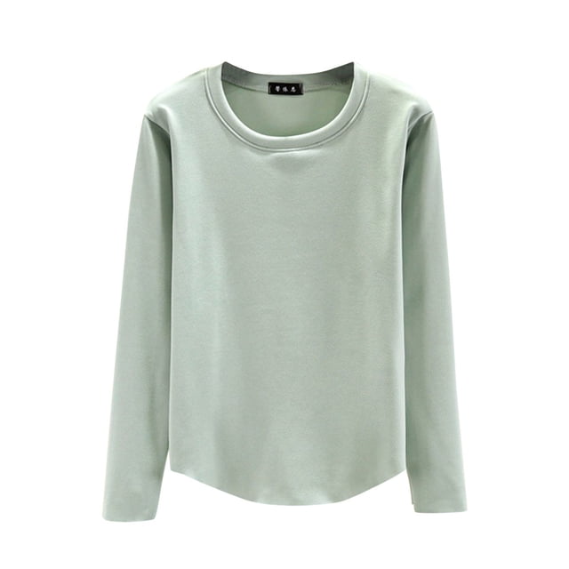 MIASHUI Femmes Automne Hiver Décontracté Multicolore Uni Col Rond Épais sous-Vêtements Thermiques Haut Chaud Couche de Base GN2,L