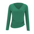 thumbnail image 5 of Womens T Shirts Womens V Neck Ruched Tops Wrap Shirts Summer Casual Fitted T Shirts 2026 Tops for Women, 5 of 6