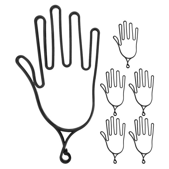 OULII 6Pcs Golf Gloves Hanging Holder Black PP Plastic Glove Support Rack for Practical Drying