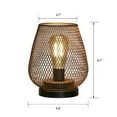thumbnail image 5 of Set of 2 Medium Battery Powered Outdoor lantern, Cordless Metal Lamp with LED Edison Bulb (Bronze), 5 of 10