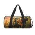 thumbnail image 2 of Haiem Realistic Style Forest Dinosaur Pattern Gym Bag for Women Men, Waterproof Travel Duffel Bags, Personal Item Travel Bag Weekender Bag with Shoes Compartment & Wet Pocket, 2 of 8