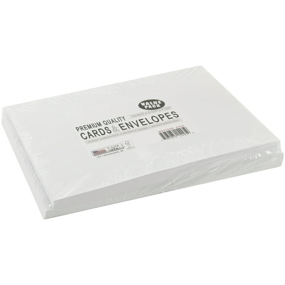 Leader A7 Cartes de Vœux avec Enveloppes (5.25"X7.25") 50/pkg-Blanc