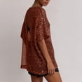 thumbnail image 4 of SSZMDLB Women Sequins T-Shirt Short Sleeve Round Neck Casual Basic Tee Holiday Party Tops Summer Fashion Outfits Workout Clothes, Red S, 4 of 7