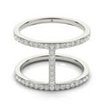 thumbnail image 2 of 14k White Gold Dual Band Bridge Style Diamond Ring (3/8 cttw) Size 3.5, 2 of 4