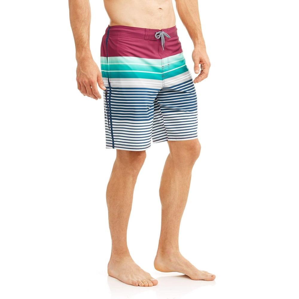 GEORGE - Men's Stripe Eboard Swim Trunks - Walmart.com - Walmart.com
