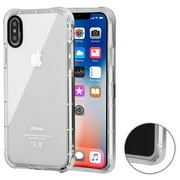 Apple IPhone X, 10, Ten Phone Case Clear Shockproof Hybrid Armor Rubber Silicone Gel Cover - Clear