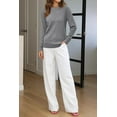 thumbnail image 3 of SOMER Sweaters for Women Casual Lightweight Long Sleeve Crew Neck Solid Basic Sweater Tops, 3 of 6