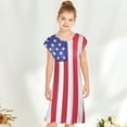 thumbnail image 2 of IROINNID Girls Summer Clothes Dress Independence Day Cute Short Sleeve Star Print Dress Outfits 8-9T, 2 of 5