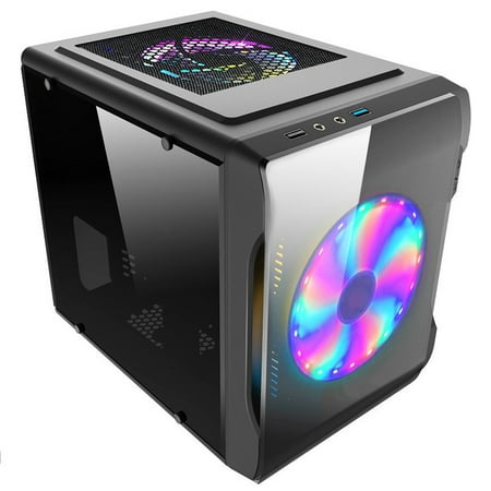 ATX Mini transparent PC Case Tower PC Computer Gaming Case with Translucent Front & Side Window (Best Atx Computer Cases 2019)