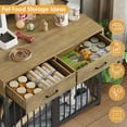 thumbnail image 3 of Hiphuta 71" Tall Dog Crates Furniture, Indoor Dogs Kennel Furniture with Hutch, 42"W Dog Cage Furniture for Large/Medium Dogs, Decorative Sturdy Pet House, Rustic Brown, 3 of 6