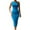 Sky Blue, variant on Women's Sexy Bodycon One Shoulder Sleeveless Ruched Midi Club Party Dress