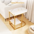 thumbnail image 3 of Gymax 2 Pcs Table d'Appoint en C Compacte à 2 Niveaux Table de Bout de Rangement pour Petit Espace Blanc, 3 of 10