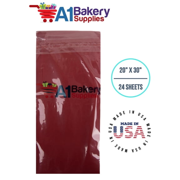 Scarlet Red Tissue Paper Squares, Bulk 48 Sheets, Premium Gift Wrap by A1 Bakery Supplies, Large 20x30 Inch