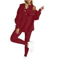 thumbnail image 2 of Qingpeng 3 Piece Oversized Sweatsuit Set for Women Outfits Button Hoodie Tank Top Long Pants Matching Lounge Set, 2 of 6