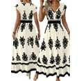thumbnail image 3 of Summer Dresses for Women 2025 Casual Ruffle Sleeves Dress Sundresses Boho Beach Dresses L, 3 of 6